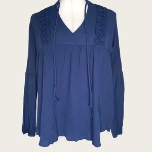 Altar’d state navy blue peasant festival lantern long sleeve size medium top